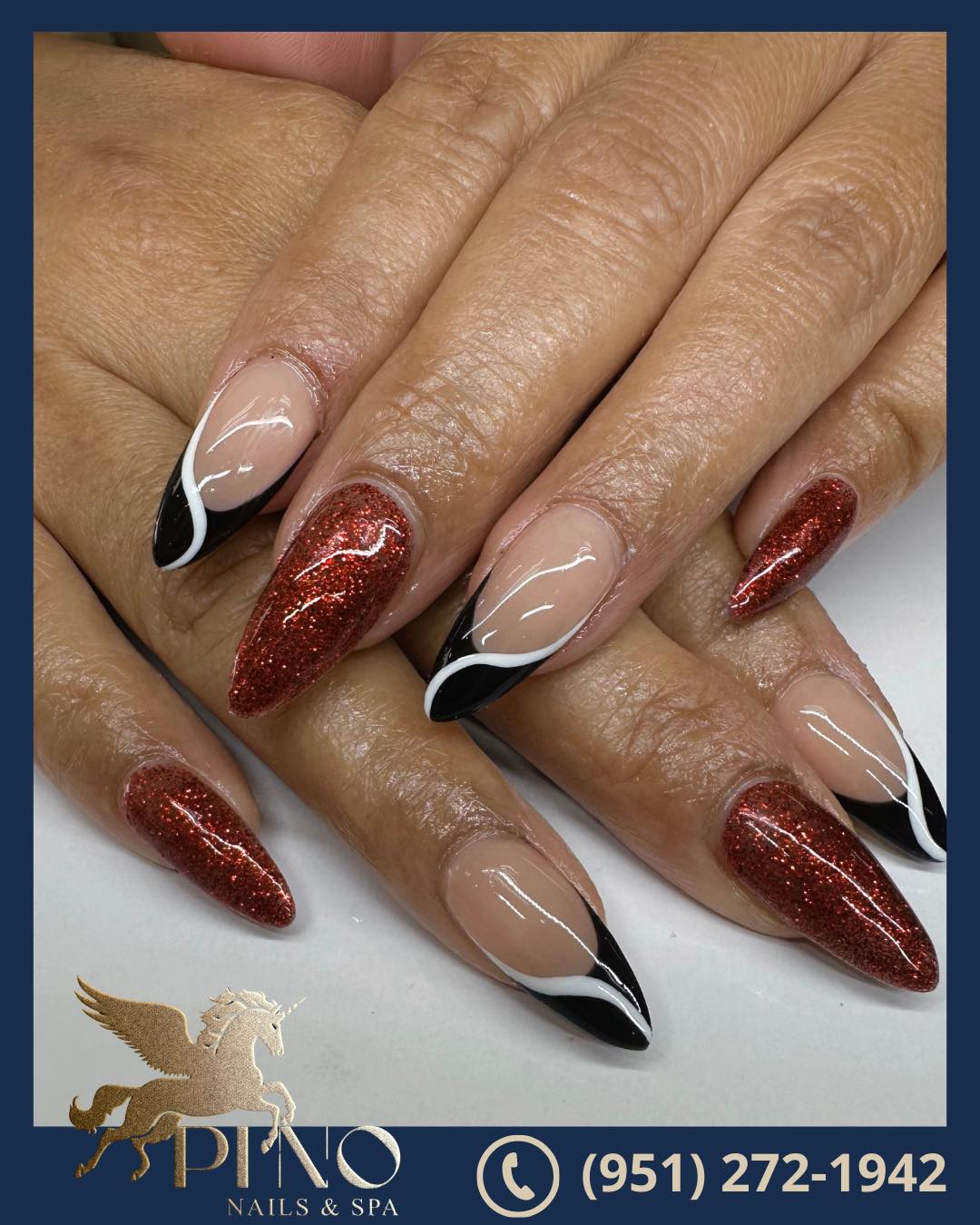 Elegant nail design - Pino Nails Corona CA